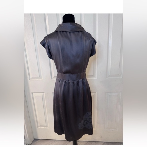 Project Alabama Silk Dress Sz 8 Embroider Retro Y2K Cocktail Party Anthropologie - Picture 3 of 10